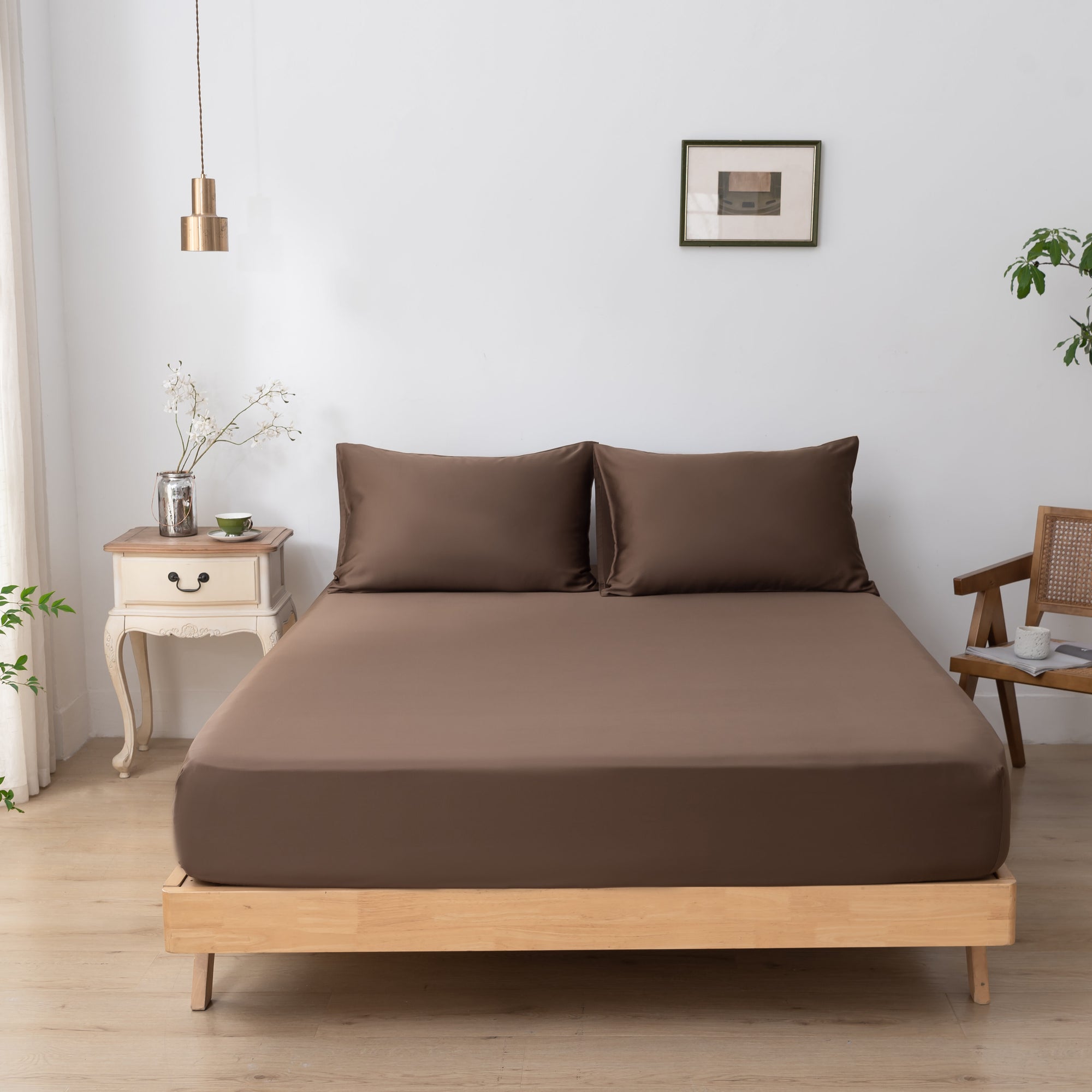 Eenpersoons Beddengoedset Xl - Coffee Brown