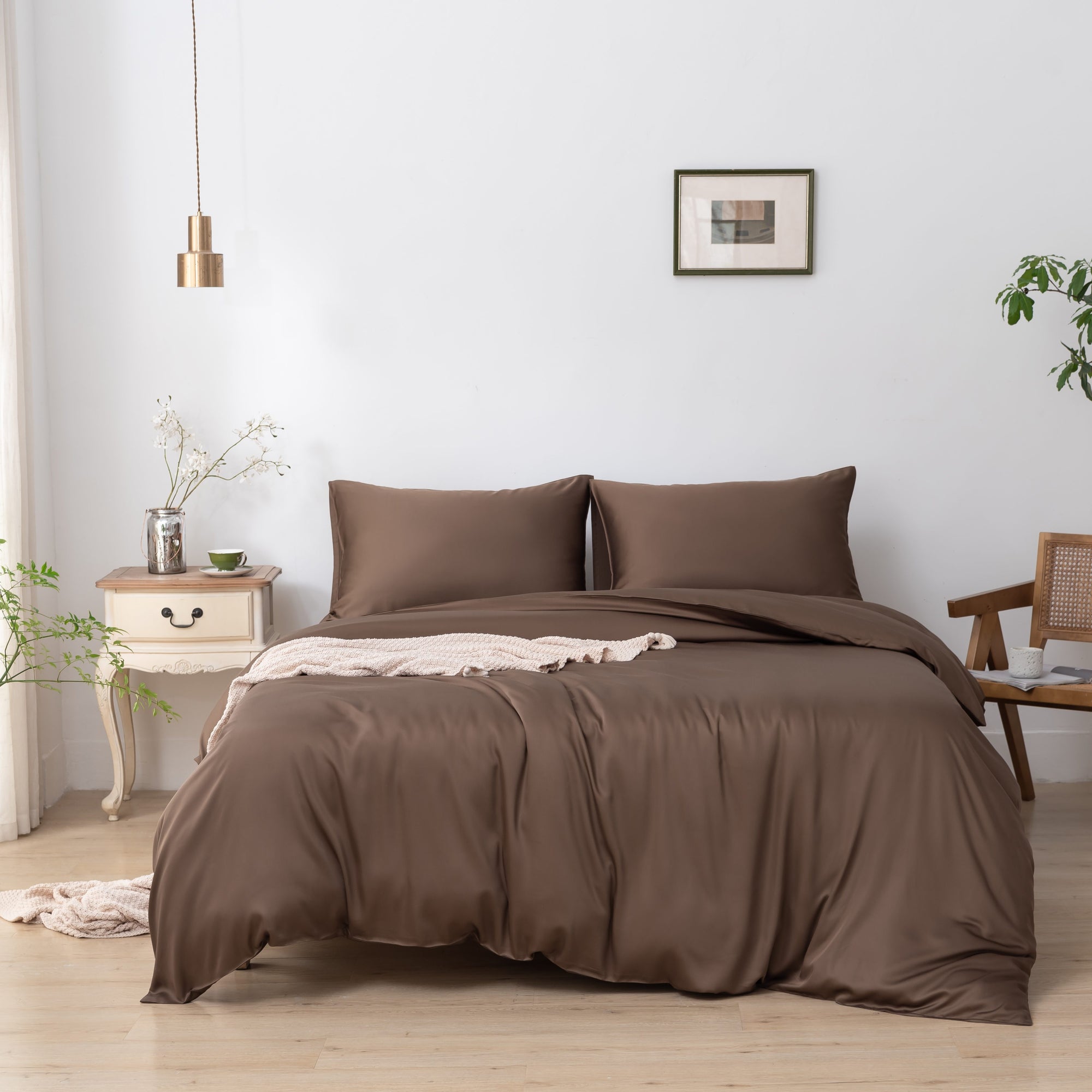 Eenpersoons Beddengoedset - Coffee Brown